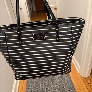 Kate Spade Navy and White Striped Tote